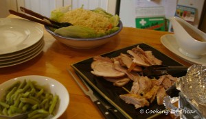 Preservative-free Ham, Paw Paw and Noodle Salad, Roast Duck and Beans