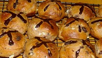 Chocolate Chip Hot Cross Buns