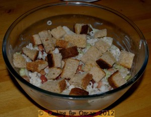 Bean and Pear Pasta Salad with Croutons