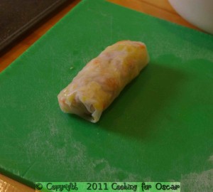 Rolling Baked Spring Rolls