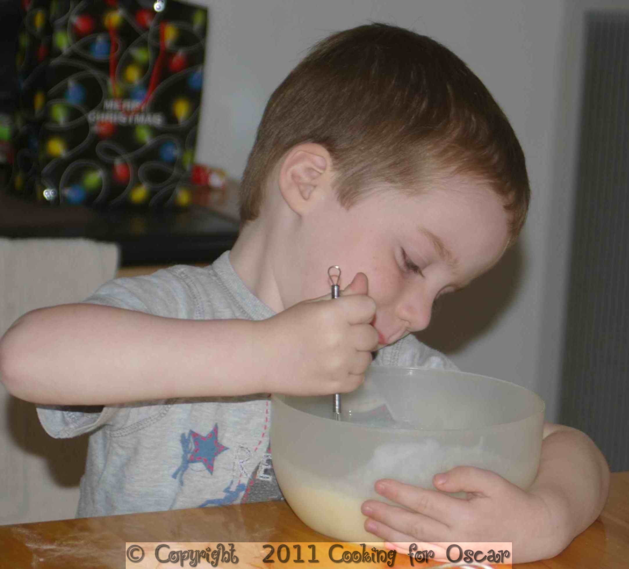 Oscar making Buckwheat pancakes