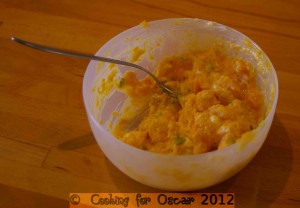 Making the Stuffing for Pumpkin Stuffed Chicken