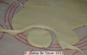 Cutting out Swedish Vanilla Buns