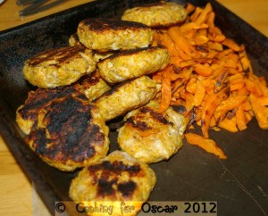 Chicken Burgers and Sweet Potato Fries