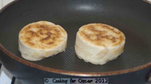 Crumpets cooking