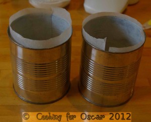 Using tins for making mini cakes