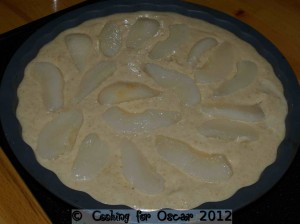Making Pear Dessert Cake