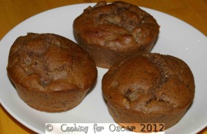 Pear and Roast Carob Muffins
