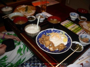Kyoto Japan - Eating at a Small Table