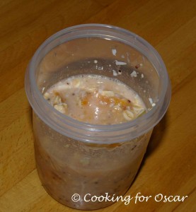 Making Apricot Overnight Oats