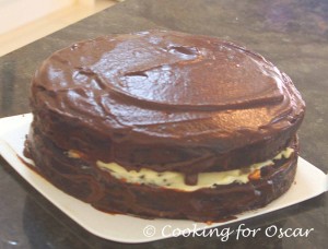 Best Ever Carob Cake with Jam and Cream Filling