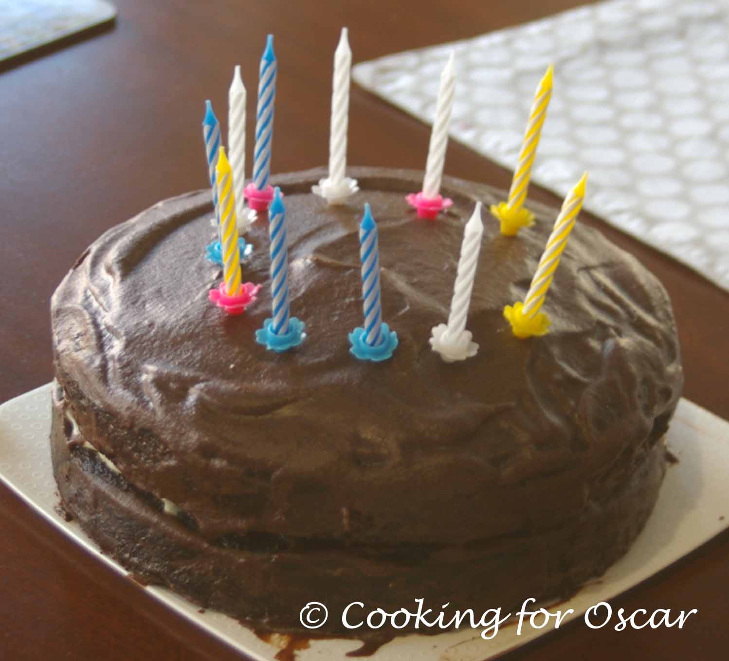 Carob Birthday Cake with Jam and Cream Filling