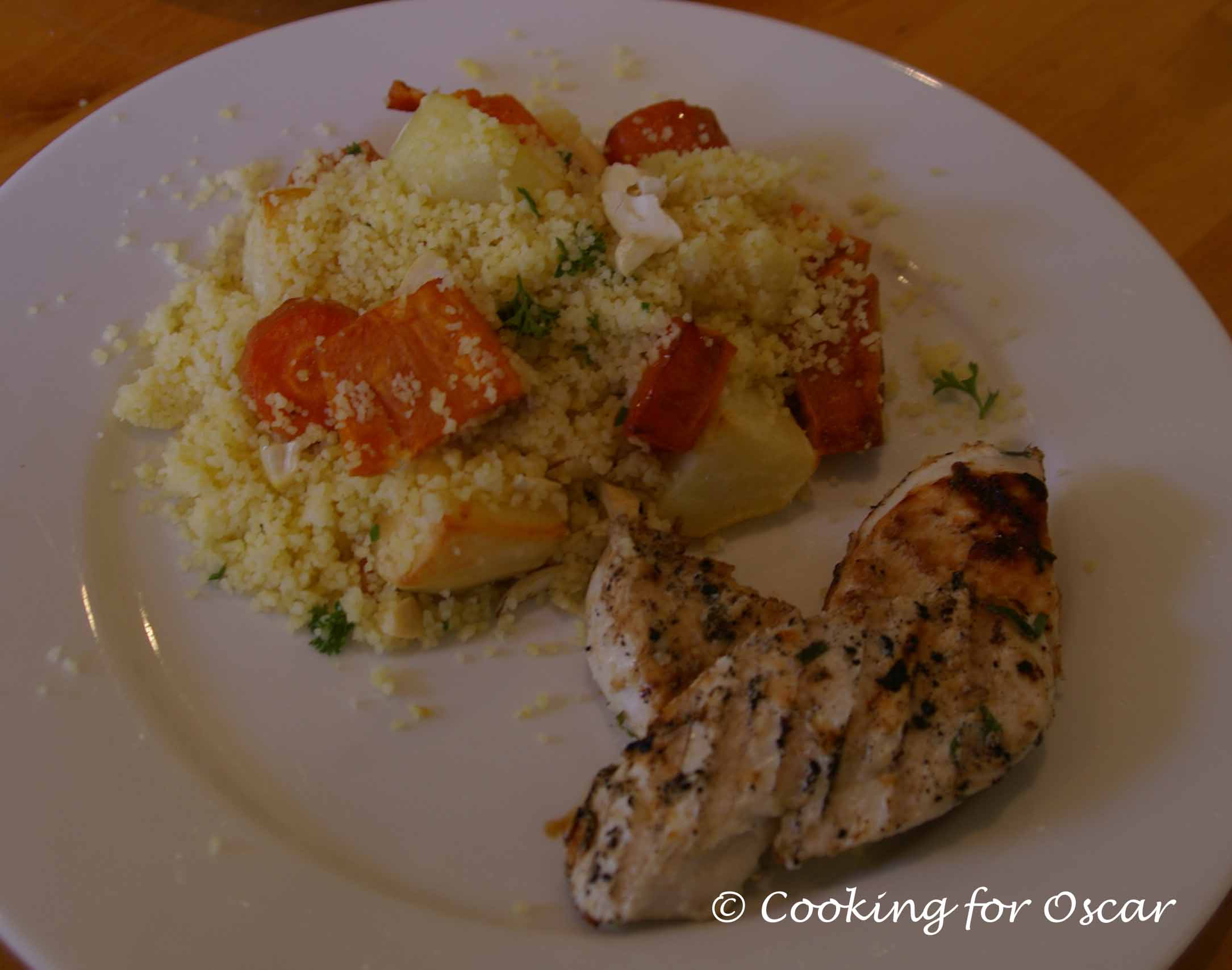 Cous Cous and Roast Vegetable Salad with Buttermilk Chicken