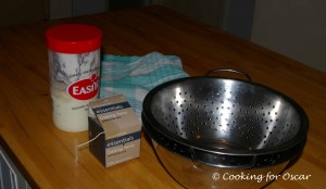 Equipment for straining yogurt.