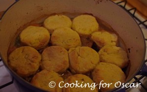 Making Chicken Casserole with Savoury Biscuits